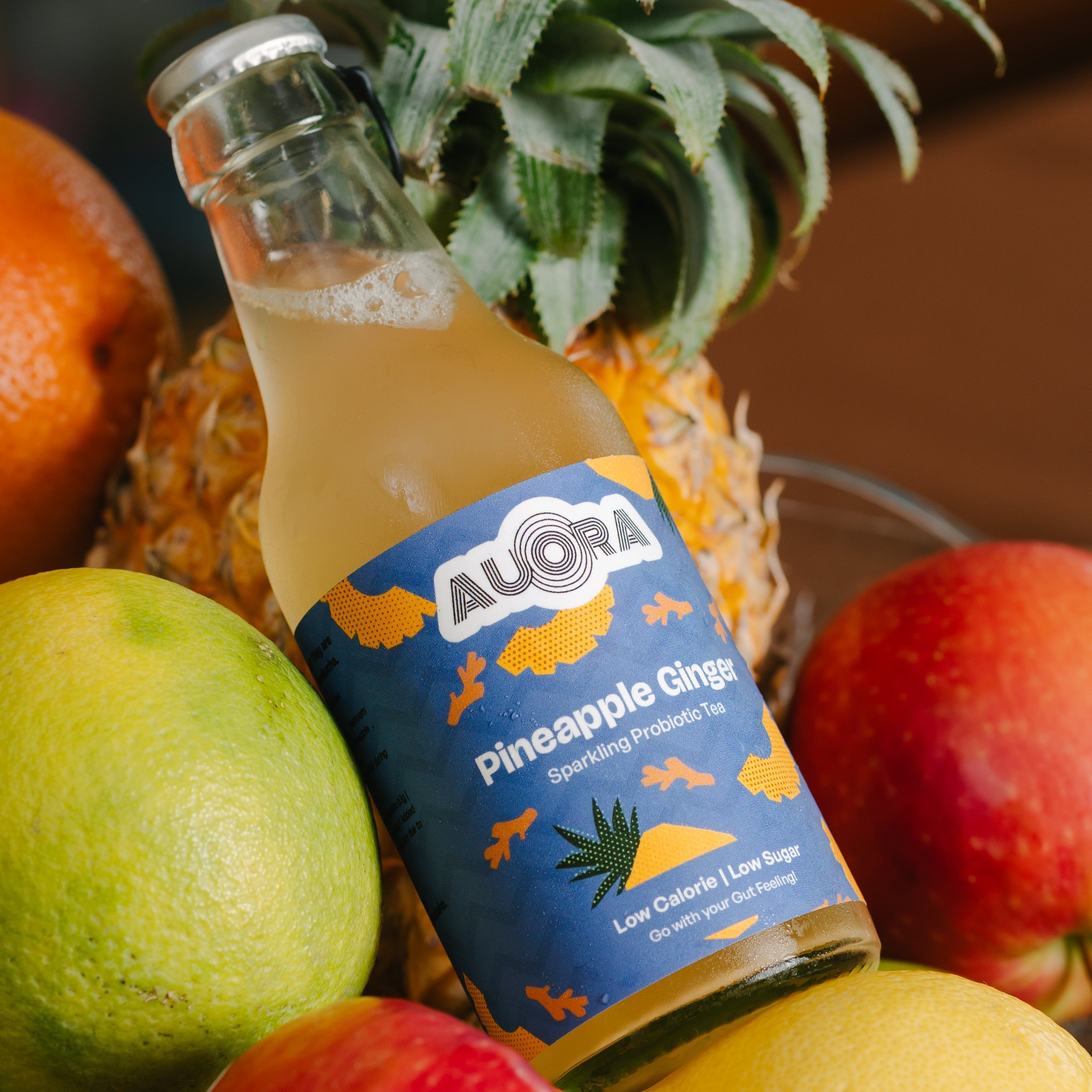 Pineapple Ginger Kombucha - Sparkling Probiotic Tea